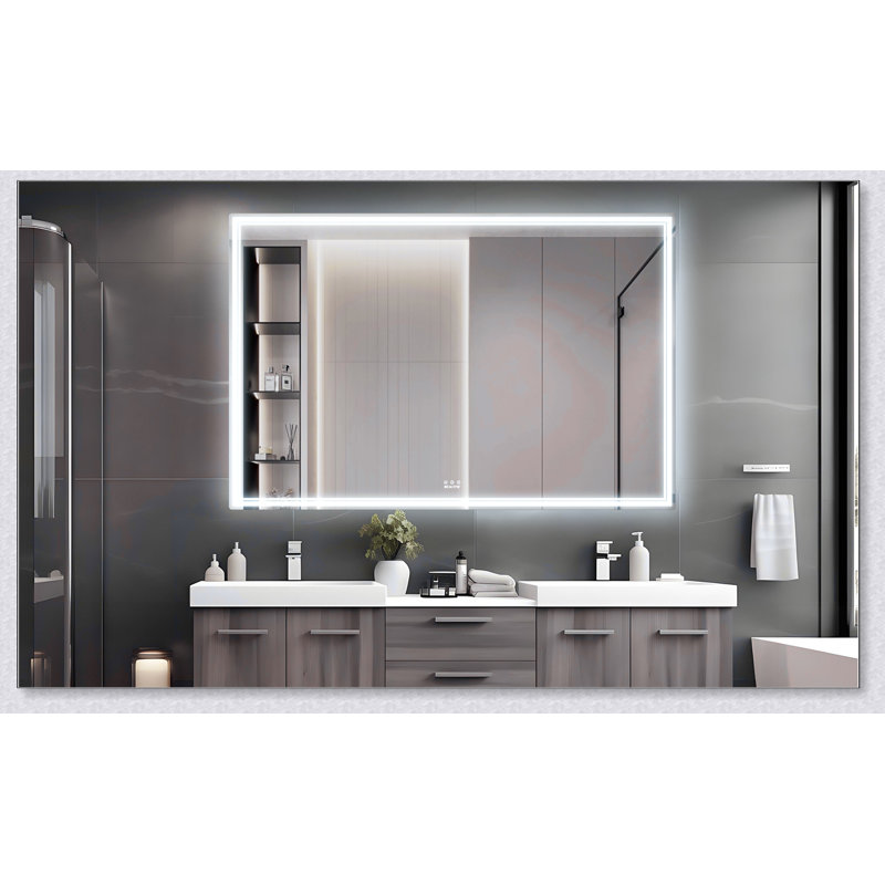 Miroir mural de salle de bain surdimensionné 60x40 pouces