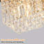 Lustre moderne en cristal pour salle à manger Luminaire suspendu rectangulaire rectangulaire en forme de goutte d'eau à 8 lumières pour îlot de cuisine L 39,4 po x l 9,8 po x H 8,7 po (ampoule non incluse)-127317542