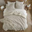 Édredon 3 pièces en coton - Double / Grand motif géométrique 100% beige