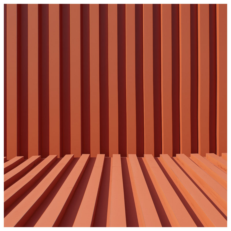 Orange Vertical Lines Bath Mat, 34in W x 21in L