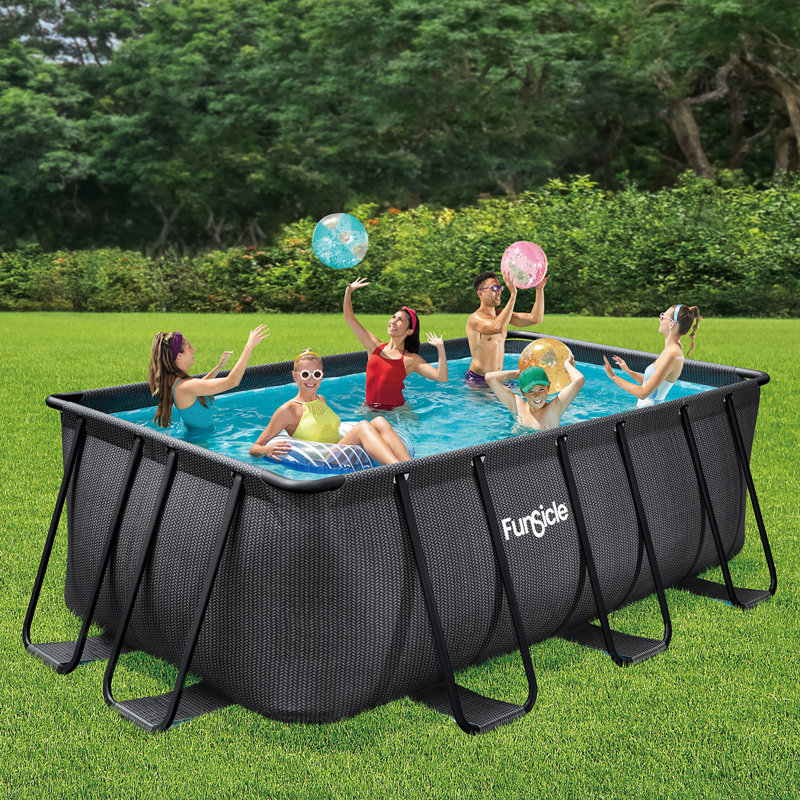Funsicle: Oasis Designer Lap Pool - Above Ground Pool Set, Durable 3-Ply, Powerful Filtration System, SureStep Ladder, For 6-7 People
