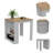 Elkins 3-Drawer Kitchen Island White and Pine-1346763194