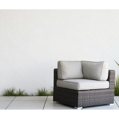 Brown Sectional Corner - All Weather Outdoor Chair With Cushions, Modular Design, And Ready To Use Feature Corner: Removable Washable Covers, Gently Sloped , Construction