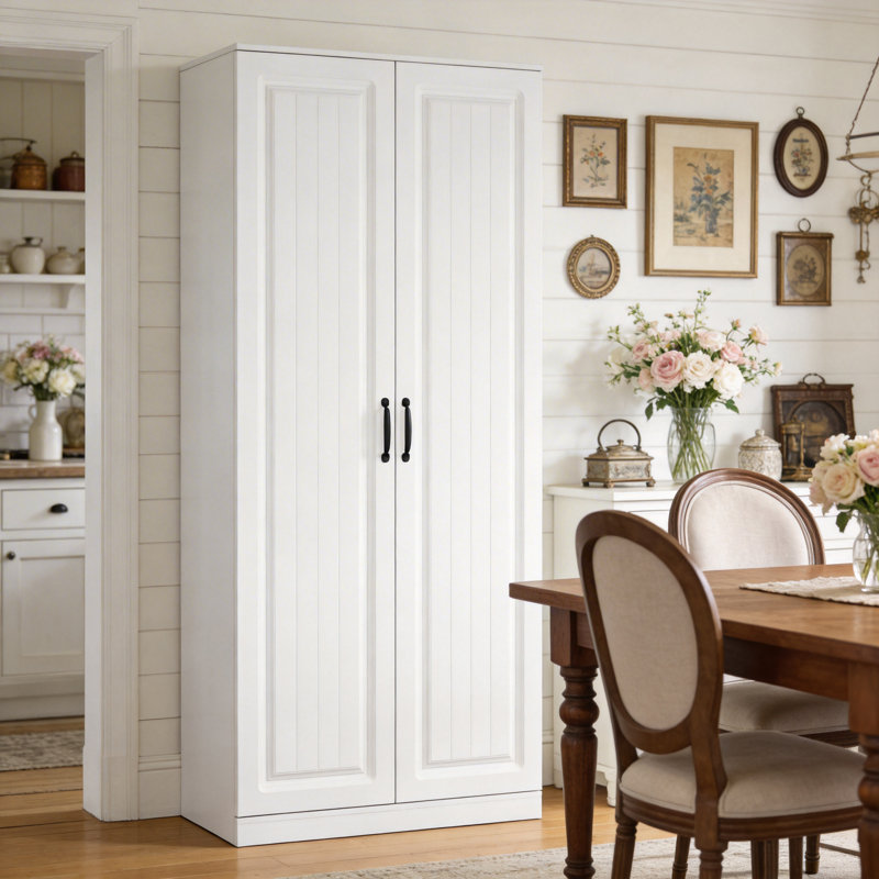 72"H Kitchen Pantry With Rotating Shelf
