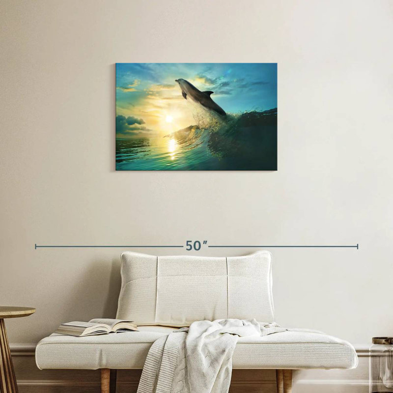 Brampt Sunset Dolphin, 20" H x 30" W
