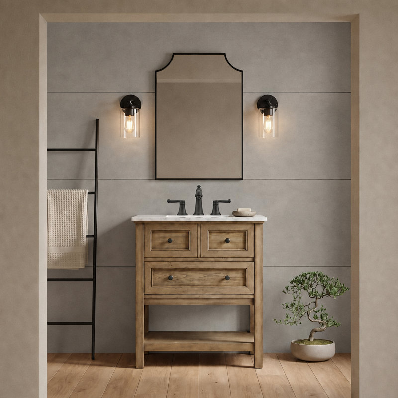 Ensemble de meuble-lavabo simple 30 po Bonsai, Bois flottant