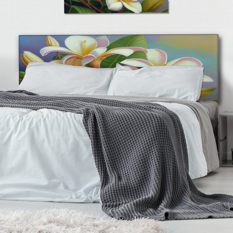 Nabl - Tête de lit tapissier à motif floral, Très grand