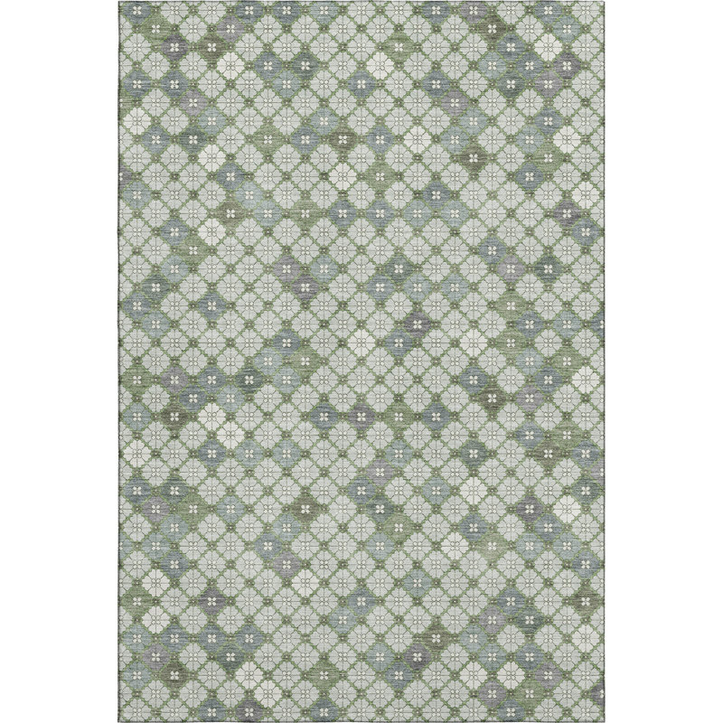 Premium Machine Washable Ashington AMF1837 Geometric Rug, Rectangle 9' x 12'