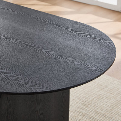 Modern Dining Table Set, 71'' Oval Dining Table With Solid Wood Legs And Upholstered Seat Side Chair For Kitchen/Dining Room