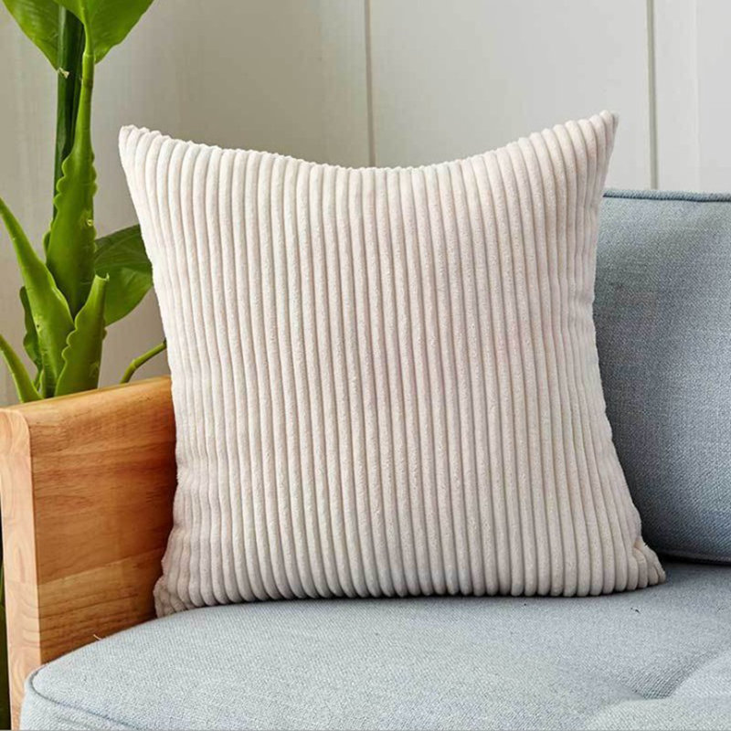  Housse de coussin carrée en polyester, 20 po x 20 po, Crème
