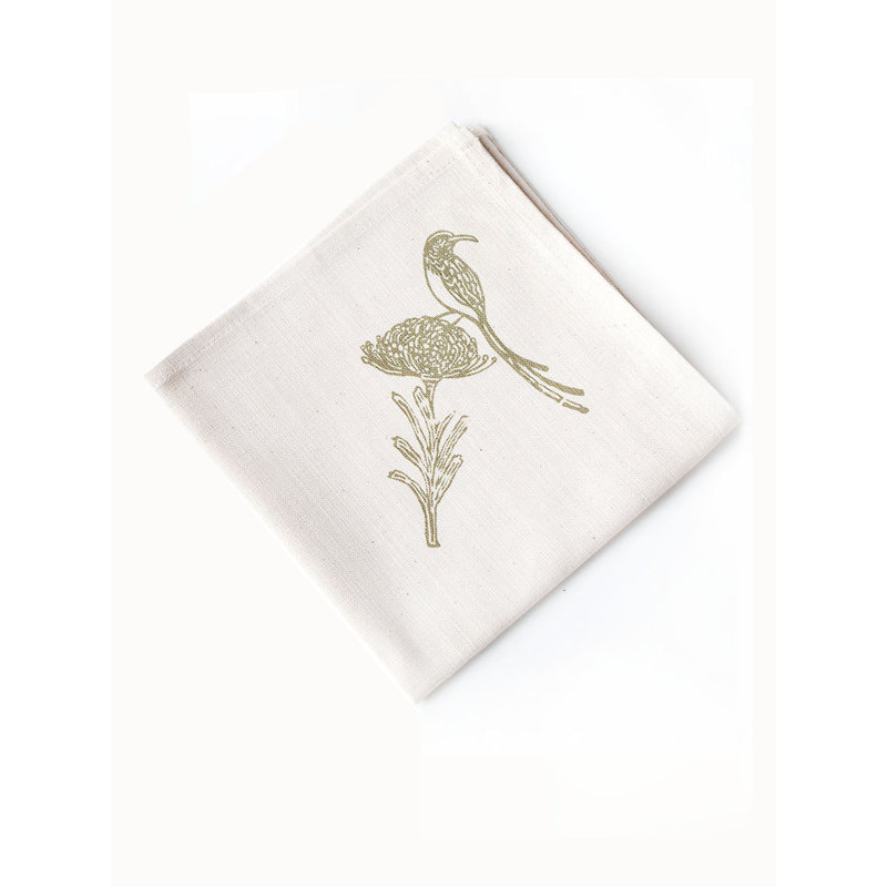 Ensemble de 4 serviettes de table French Home - sauge, Sauge