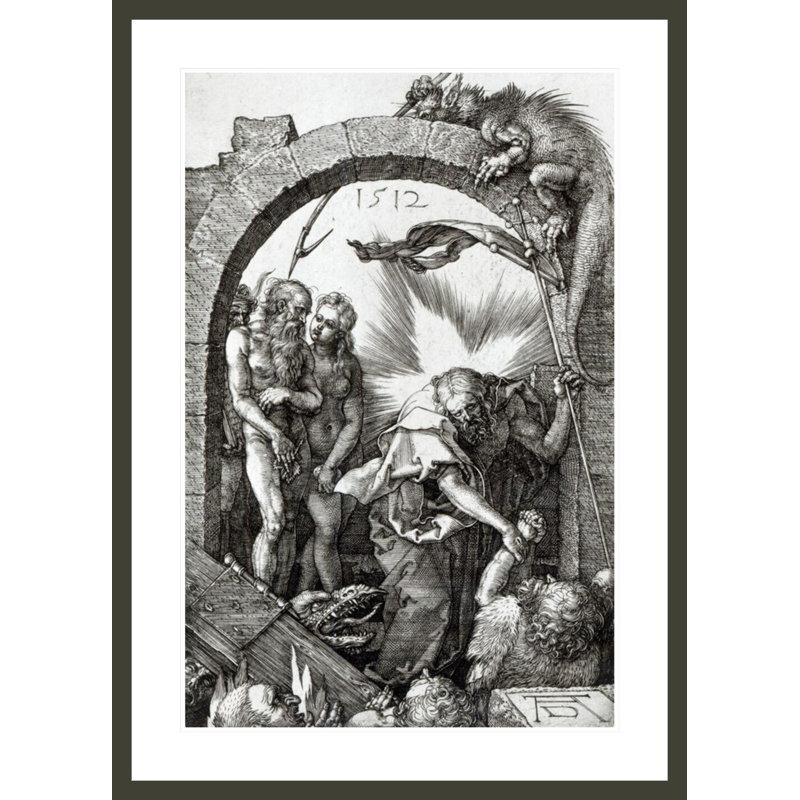 «Harrowing of Hell or Christ's Descent in Limbo» par Albrecht Dürer, impression giclée encadrée, H 41,5 po x l 29,79 po