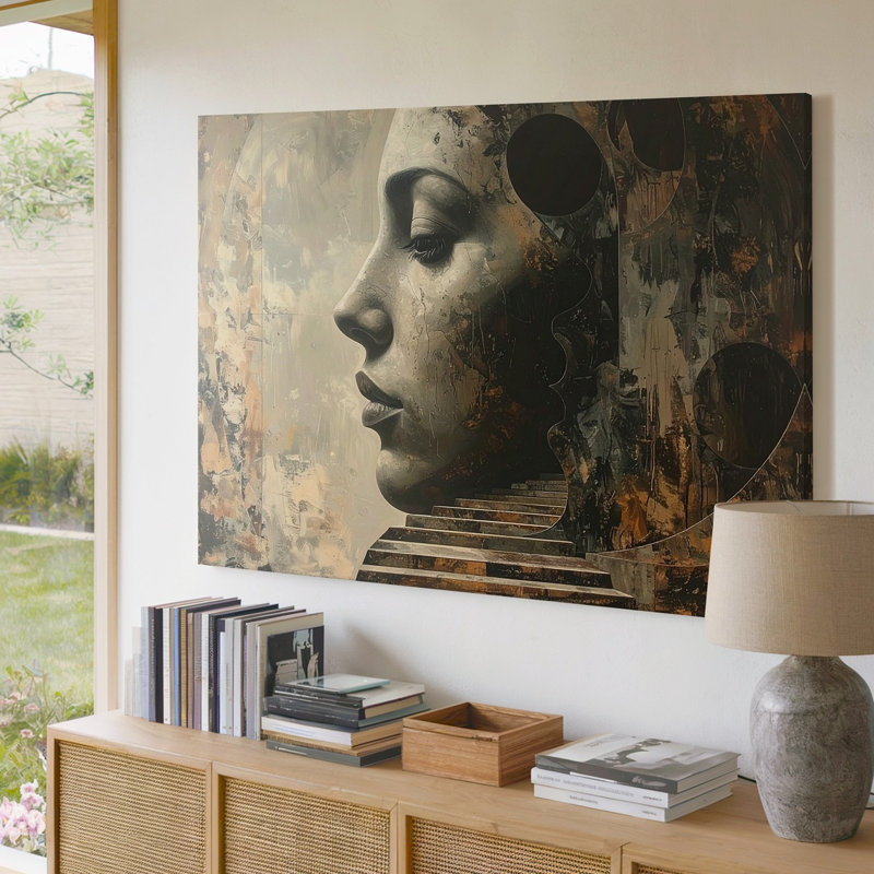 Toile abstraite à visage masqué Canvassurreal, H 9 po x l 12 po