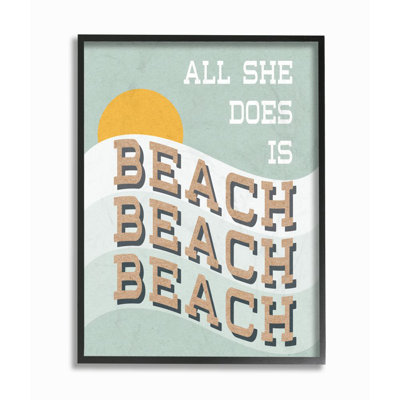 «Funny Word Beach Ocean Coast Design», impression sur toile