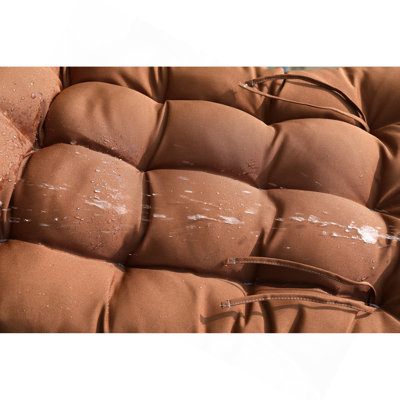 Fauteuil à œufs avec support Balancelle d'extérieur pliable en osier suspendu pour balcon de chambre avec coussins 350Lbs