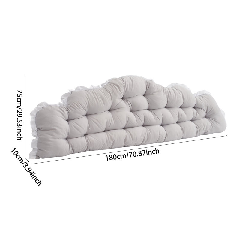 Upholstered Headboard Pillow, Light Grey