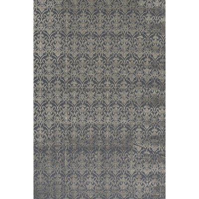 Damask Area Rug in Dark Blue