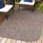 Longe Modern Minimalist Radius Corner Solid Light Brown Indoor/Outdoor Rug-578321891