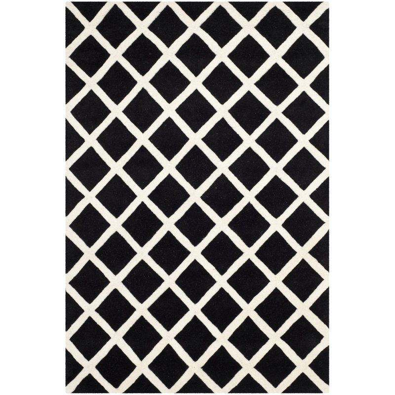 Teresita Hand Tufted Wool Geometric Rug, Rectangle 4' x 6'