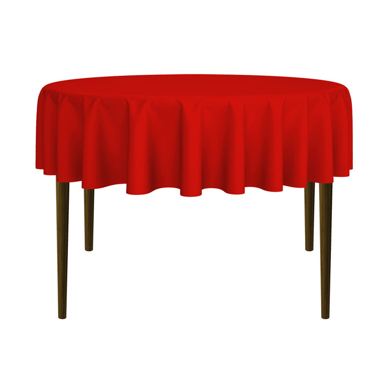 Solid Color Round Tablecloth, Ivory, 70" L x 70" W , 5