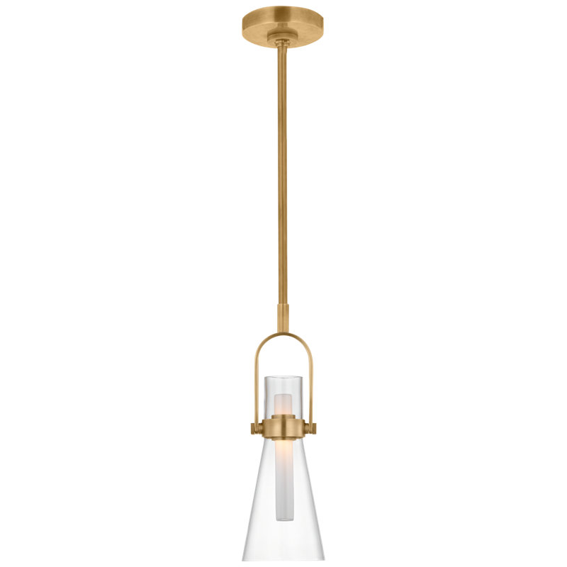 Larkin 2 - Light LED Pendant, 17.25" H x 5.5" W x 5.5" D, Hand-Rubbed Antique Brass