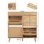 Armoire à chaussures en rotin naturel avec 2 tiroirs et 4 compartiments rabattables, 105 x 24 x 110 cm, solution de rangement pour hall d'entrée