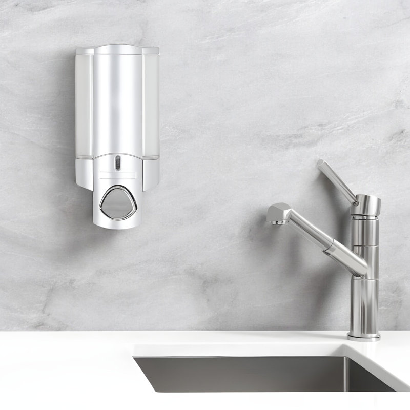 Distributeur de savon mural gris en plastique robuste