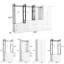 Armoire-penderie contemporaine autoportante avec panneaux latéraux incurvés, tringle suspendue et 3 tiroirs