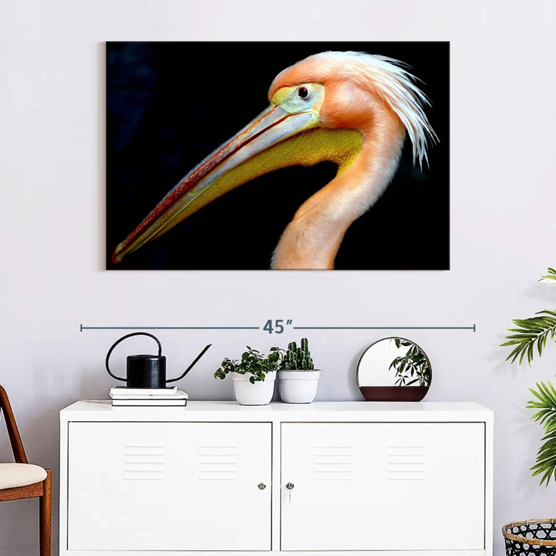Peach Pelican Profile, 26" H x 39" W