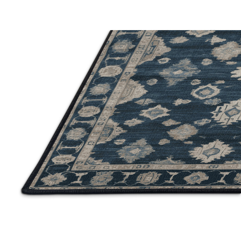 Machine Washable Overdyed Gray Area Rug, Round 6'