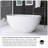 55 In. X 30.7 In. Solid Surface Slipper Freestanding Soaking Bathtub-109691204