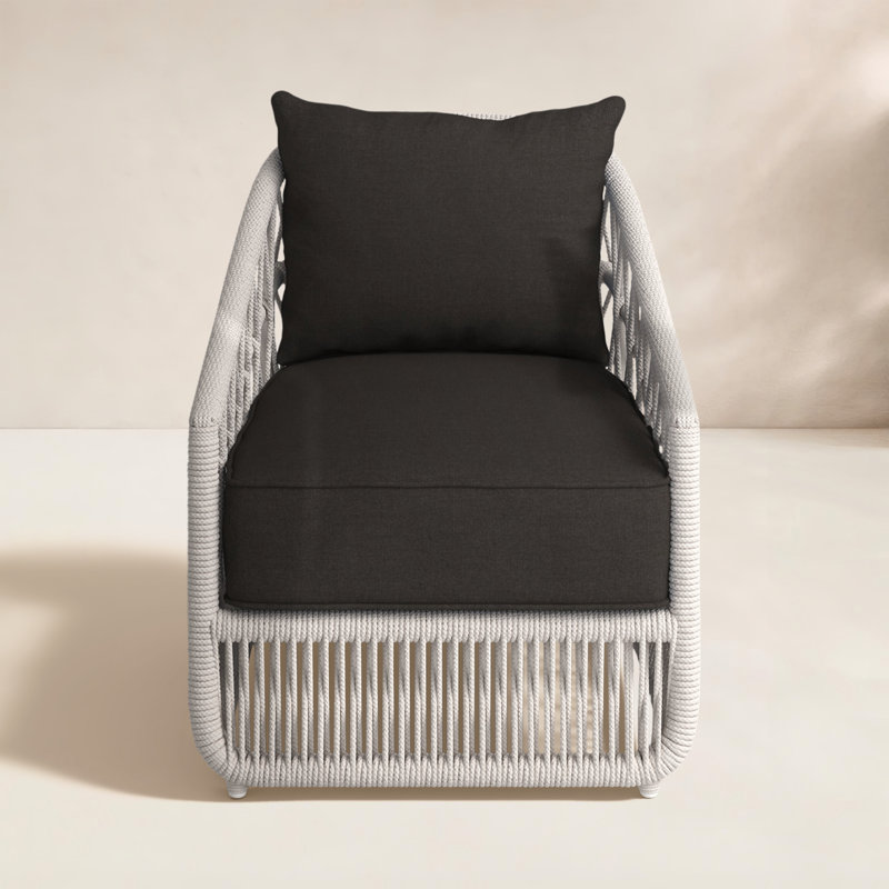 Lucan Patio Chair with Sunbrella Cushions, Spectrum Carbon Sunbrella® Plainweave
