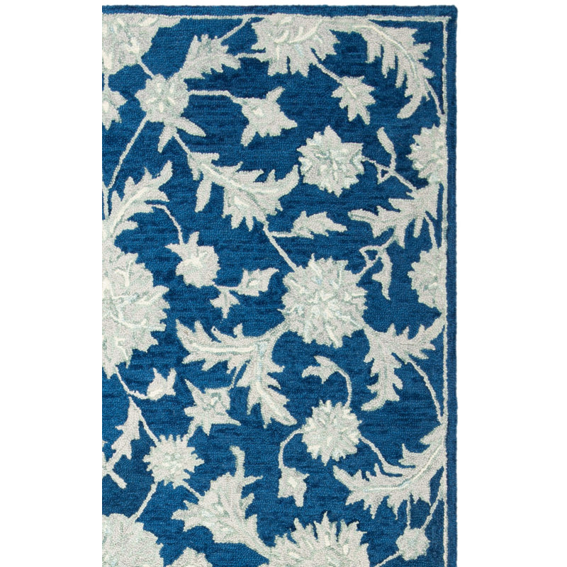 Cryal Hand Tufted Wool And Cotton With Latex Floral Rug, Rectangle 2'6" x 4'