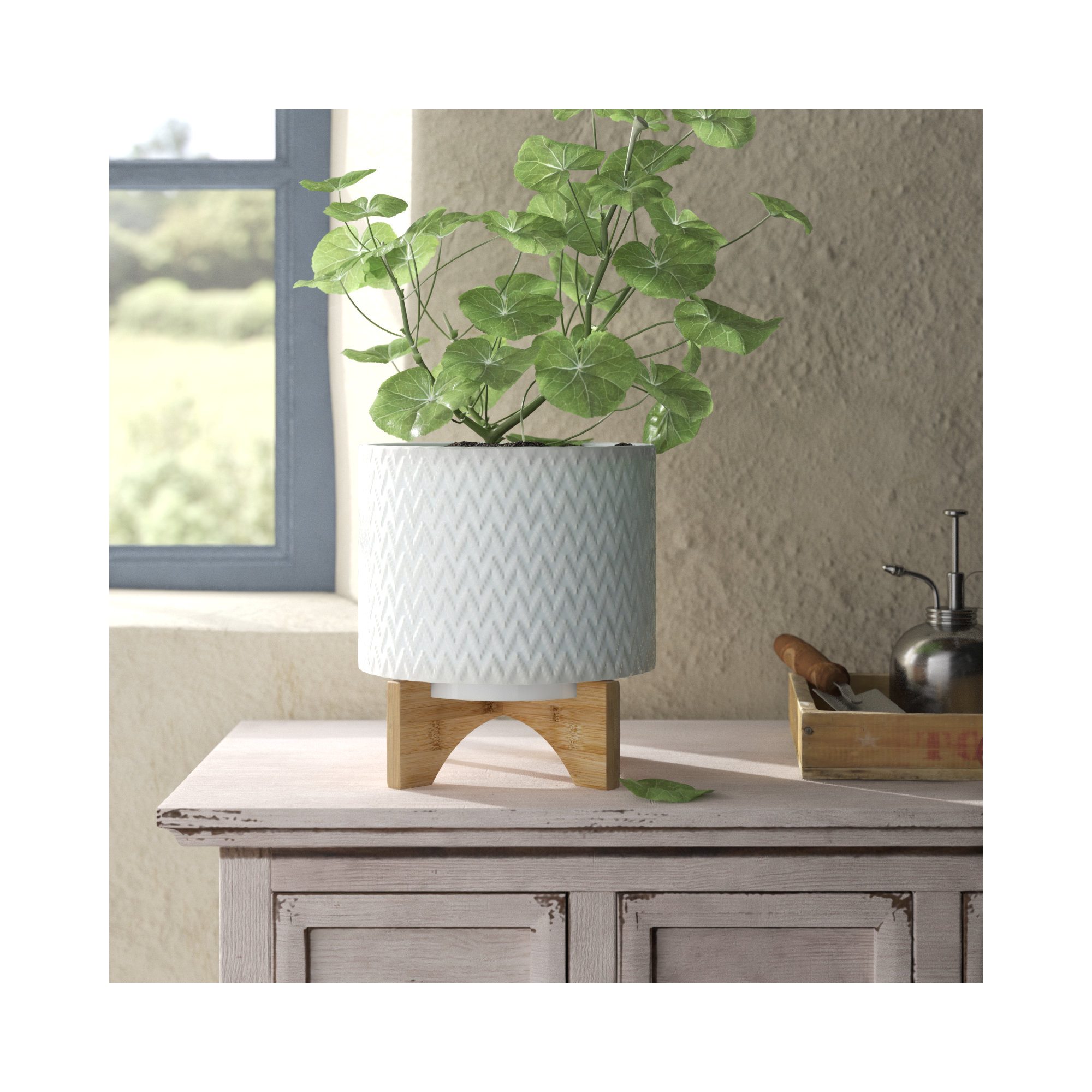 Pot Planter, 7" H x 8" W x 8" D