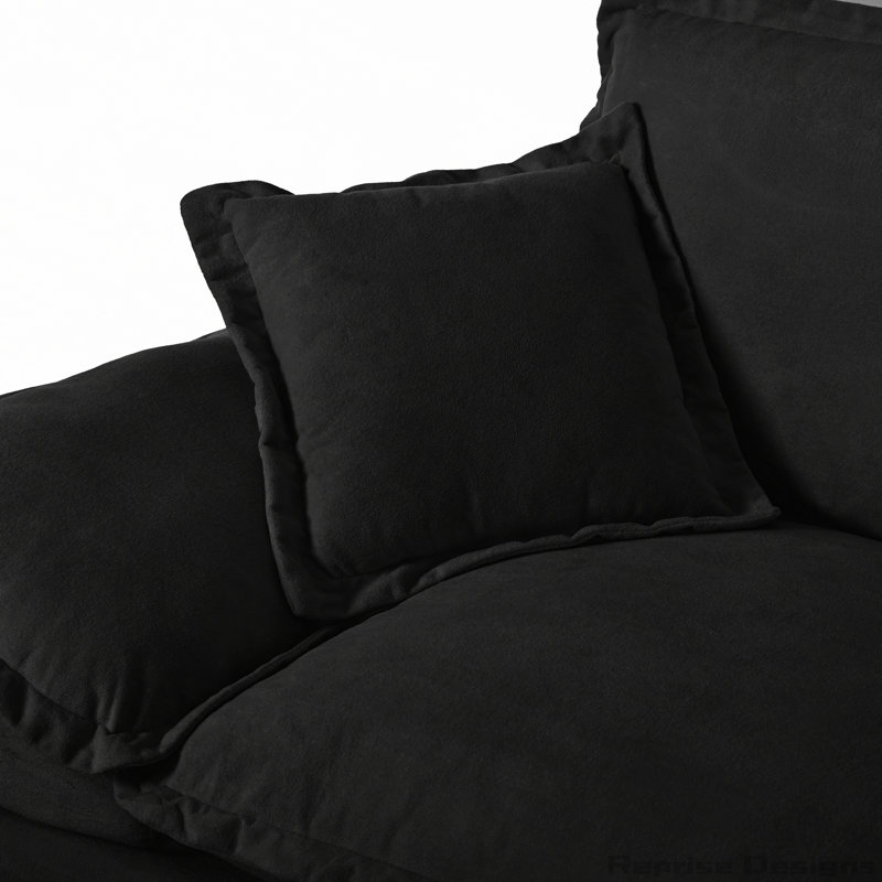 Canapé modulaire modulaire, canapé en U en forme de nuage avec conception de voilier, canapé en chenille confortable à 6 places avec repose-pieds mobile pour le salon