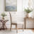 Upholstered Dining Chair with Light Wood Finish
