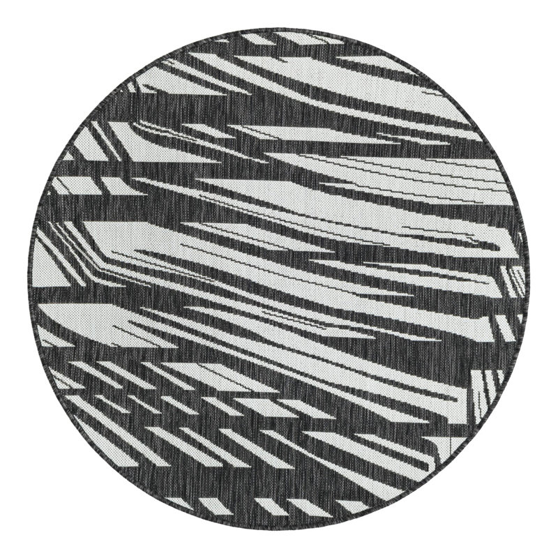 Abstract Indoor / Outdoor Rug, Round 4'1"