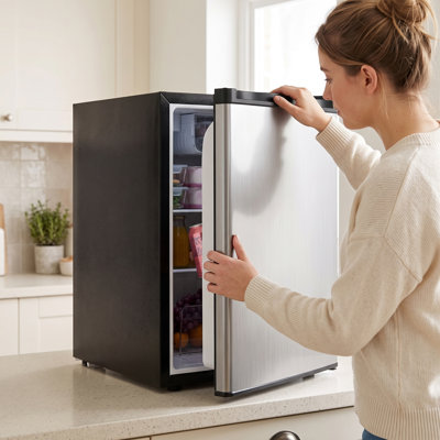 Mini-frigo de 2,6 pi³ avec compartiment réfrigéré et porte réversible, blanc
