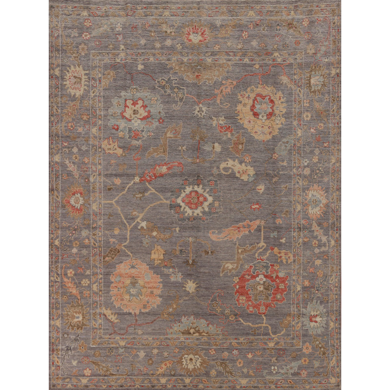 All-Over Gray Oushak Vegetable Dye Area Rug 8x10