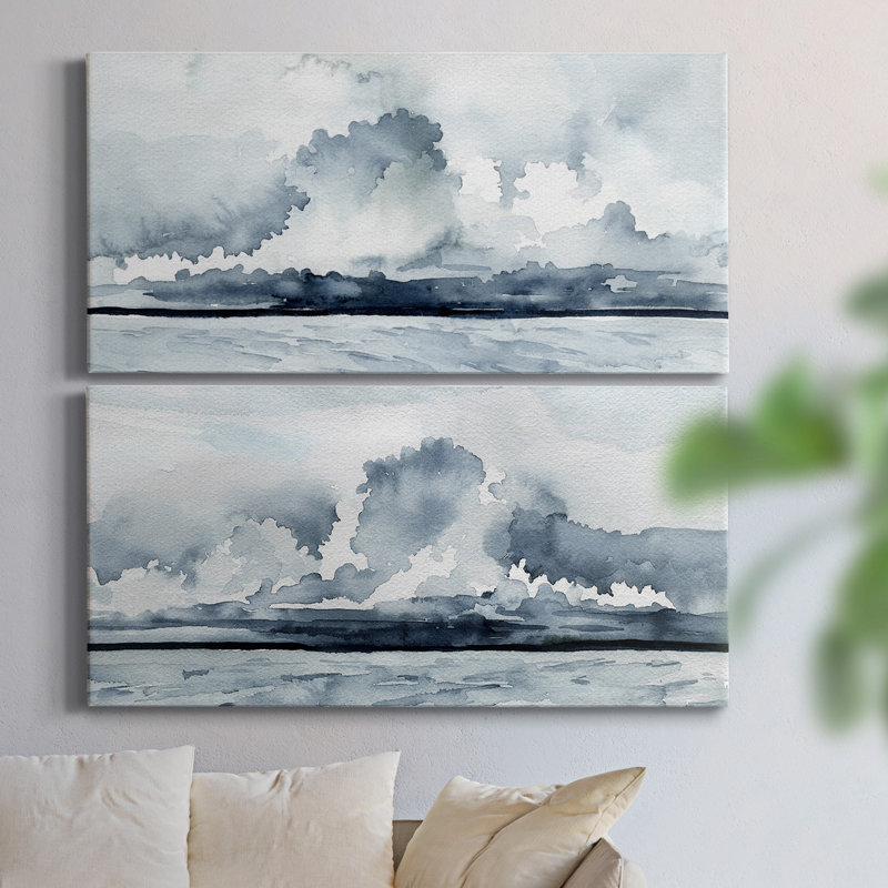 «Passing Rain Storm I» - Toile tendue avec châssis de qualité supérieure - Prêt à être accroché, H 24 po x l 12 po x P 1 po