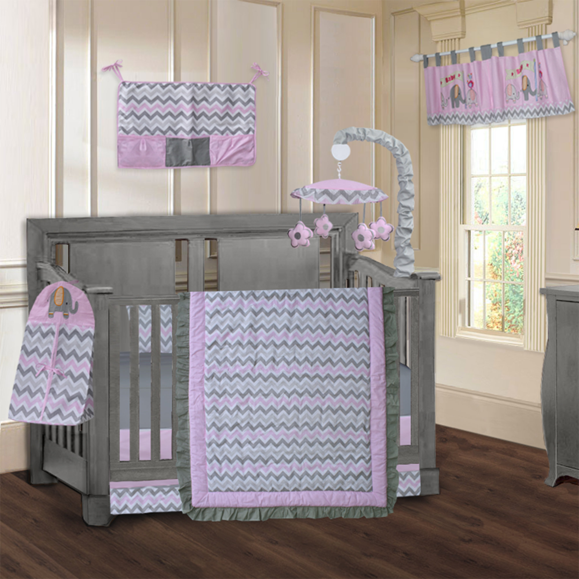 elephant crib bedding set girl