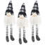 Fabric Sitting Gnome With Soft Legs  Set of 3  3.5" x 3.5" x 14.5"  Gray