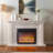 White Solid Wood Freestanding Fireplace