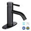Robinet de lavabo vasque à poignée simple Aquaterior, noir mat-48191528