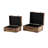 Hamachi Wooden Nesting Upholstered Decorative Beige Trunk with Vintage Accents and Studs Set
