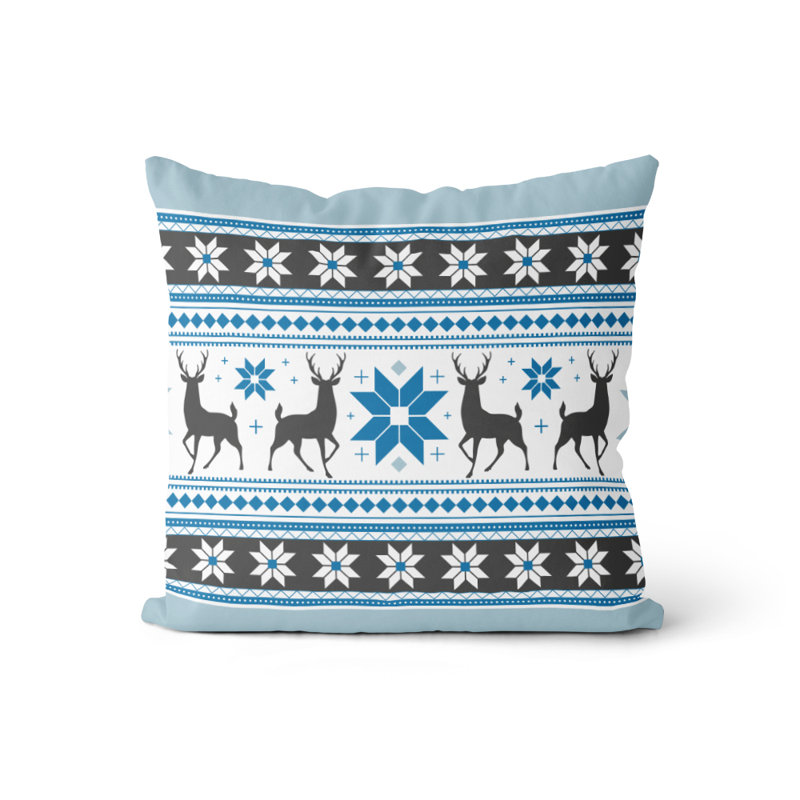 Coussin décoratif de noël Daenerys, Blanc / Bleu