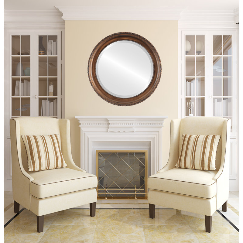 Miroir décoratif biseauté Reposa, 33 po x 33 po, Désert doré