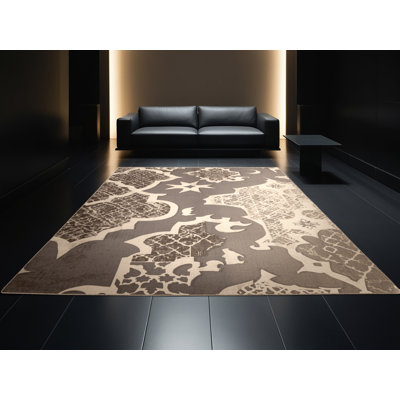 Tapis d'inspiration mondiale brun / beige lavable à la machine Penola