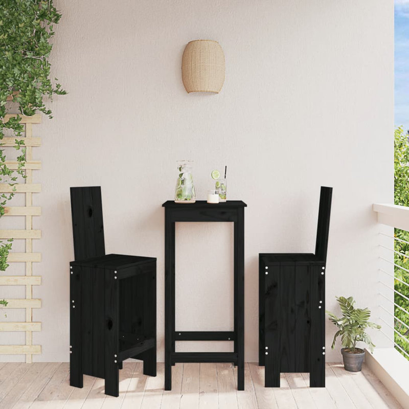 Morrigun Solid Wood Counter Stool, Black