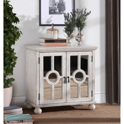Classic Storage Cabinet 1Pc Modern Traditional Accent Chest With Mirror Doors Pendant Pulls Wooden Furniture Living Room Bedroom by Winston Porter